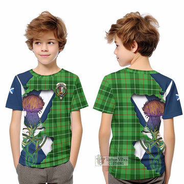 Tartan Vibes Clothing Boyle Tartan Family Crest Kid T-Shirt Scottish Thistle Celtic Inspired