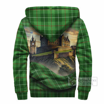 Boyle Tartan Family Crest Sherpa Hoodie with Scottish Ancient Castle Style - Tartan Vibes Clothing