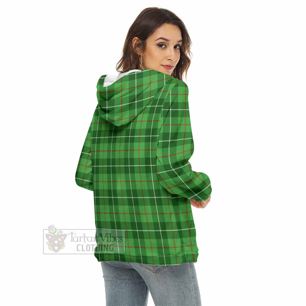 Boyle Tartan Women's Borg Fleece Hoodie with Half Zip with Family Crest - Tartan Vibes Clothing