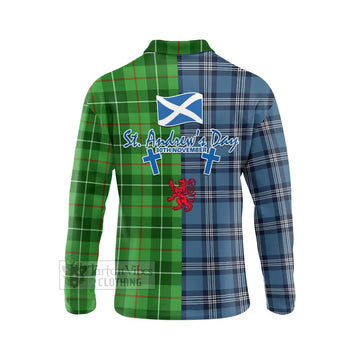 Boyle Tartan Long Sleeve Polo Shirt Happy St. Andrew's Day Half Tartan Style - Tartan Vibes Clothing
