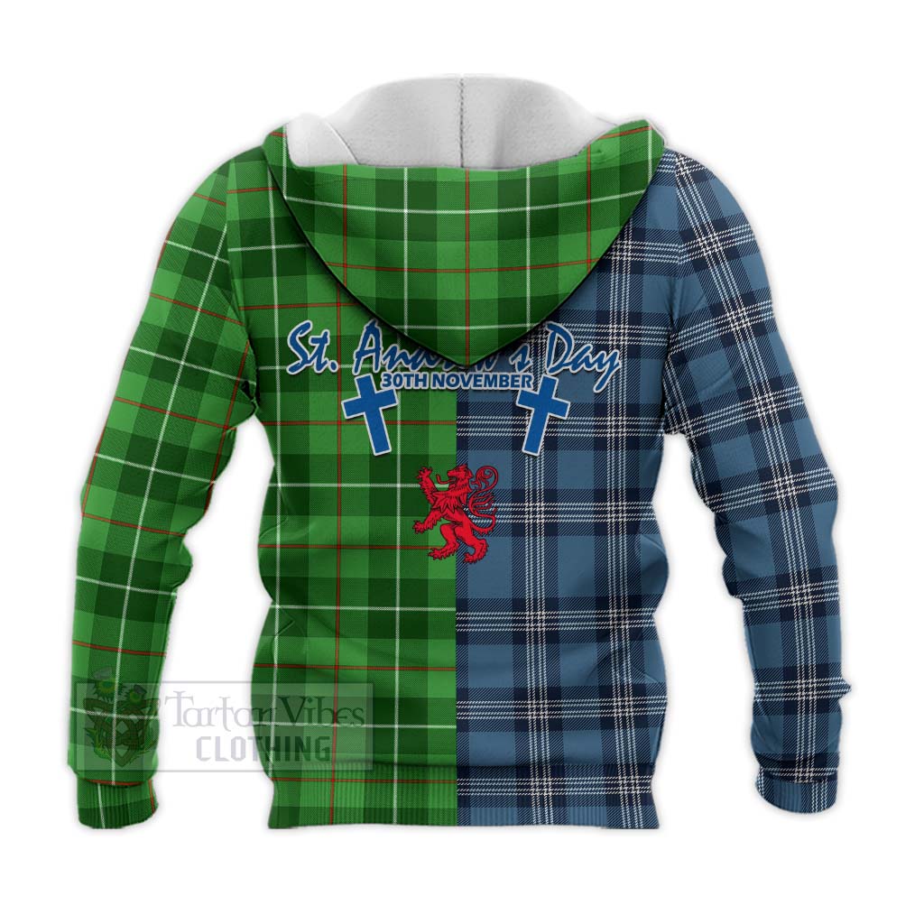 Boyle Tartan Knitted Hoodie Happy St. Andrew's Day Half Tartan Style - Tartan Vibes Clothing
