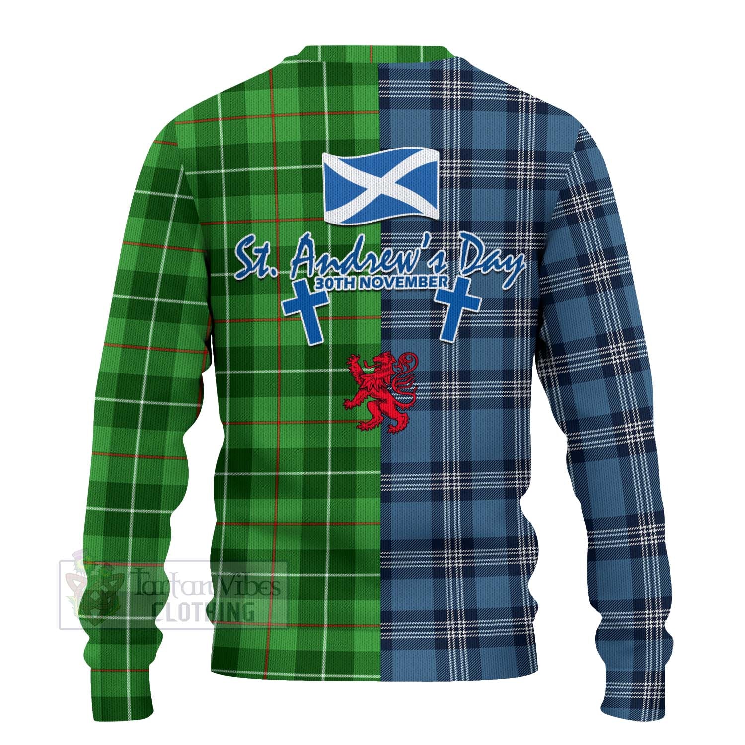 Boyle Tartan Knitted Sweater Happy St. Andrew's Day Half Tartan Style - Tartan Vibes Clothing