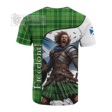 Boyle Crest Tartan Cotton T-shirt Inspired by the Freedom of Scottish Warrior - Tartan Vibes Clothing