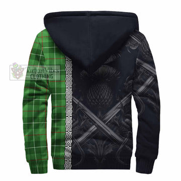 Boyle Tartan Sherpa Hoodie with Family Crest Cross Sword Thistle Celtic Vibes - Tartan Vibes Clothing