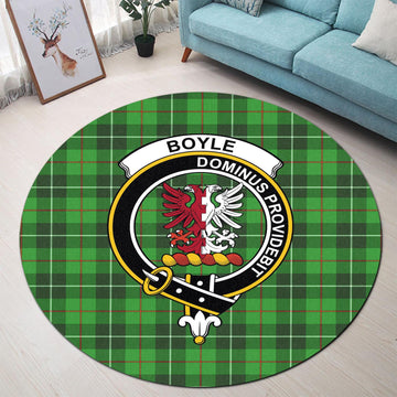 Boyle Tartan Round Rug with Family Crest - Tartan Vibes Clothing