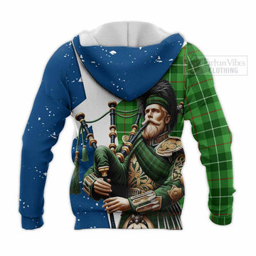 Boyle Tartan Knitted Hoodie with Family Crest Scottish Bagpiper Vibes - Tartan Vibes Clothing