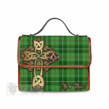 Tartan Vibes Clothing Boyle Tartan Waterproof Canvas Bag Golden Thistle Celtic Cross Style