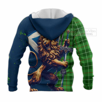 Boyle Tartan Family Crest Knitted Hoodie with Scottish Majestic Lion - Tartan Vibes Clothing