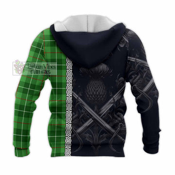 Boyle Tartan Knitted Hoodie with Family Crest Cross Sword Thistle Celtic Vibes - Tartan Vibes Clothing