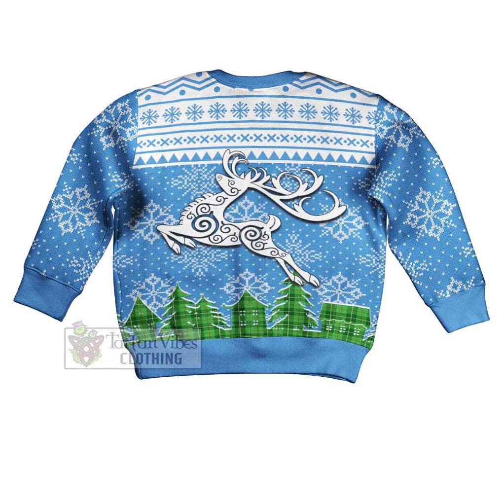 Boyle Clan Christmas Kid Ugly Sweater with Tartan and Celtic Reindeer Style - Tartan Vibes Clothing