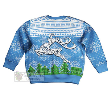 Boyle Clan Christmas Kid Ugly Sweater with Tartan and Celtic Reindeer Style - Tartan Vibes Clothing