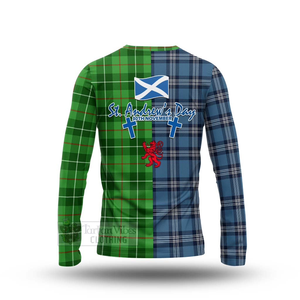 Boyle Tartan Long Sleeve T-Shirt Happy St. Andrew's Day Half Tartan Style - Tartan Vibes Clothing