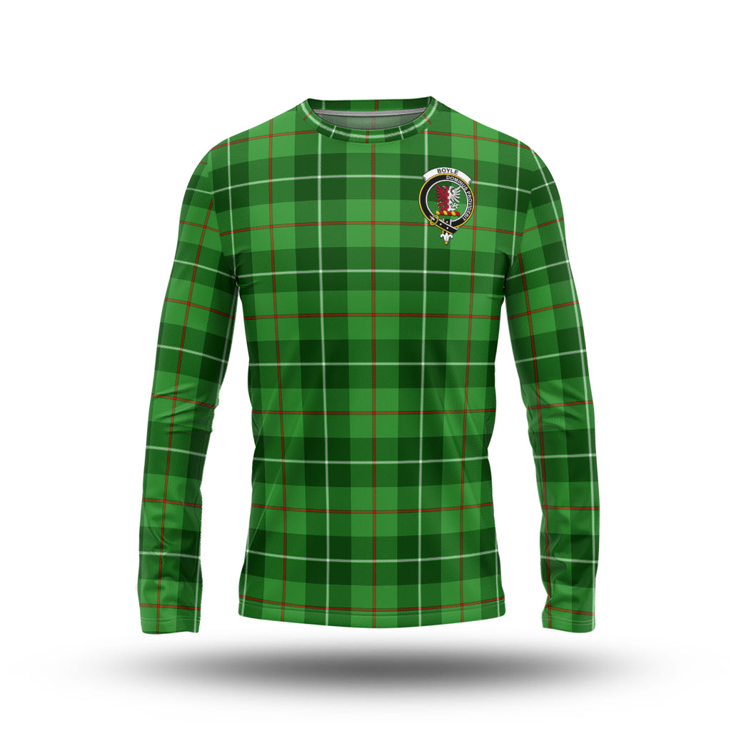 Boyle Tartan Long Sleeve T-Shirt with Family Crest - Tartan Vibes Clothing