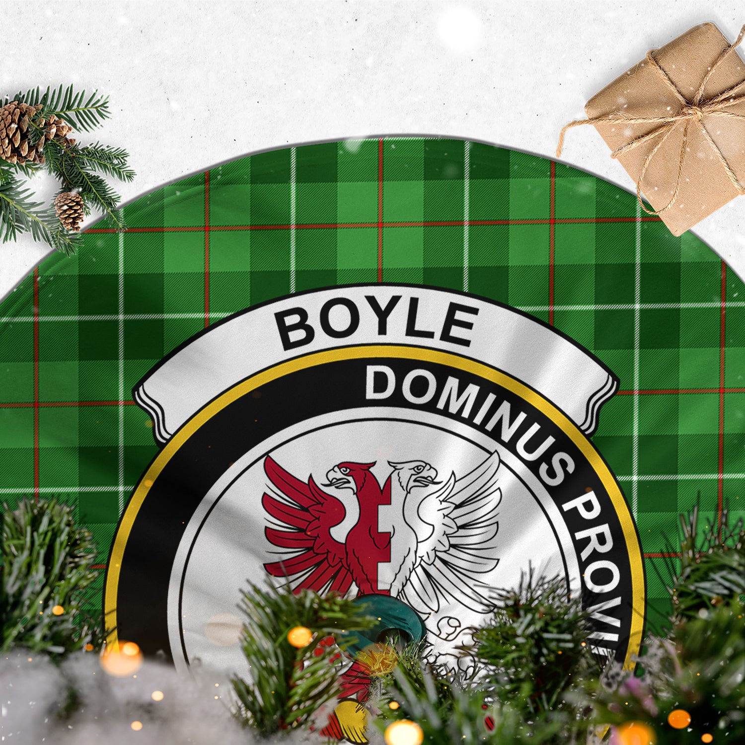 Boyle Tartan Christmas Tree Skirt with Family Crest - Tartan Vibes Clothing