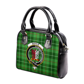 Boyle Tartan Shoulder Handbags with Family Crest - Tartan Vibes Clothing