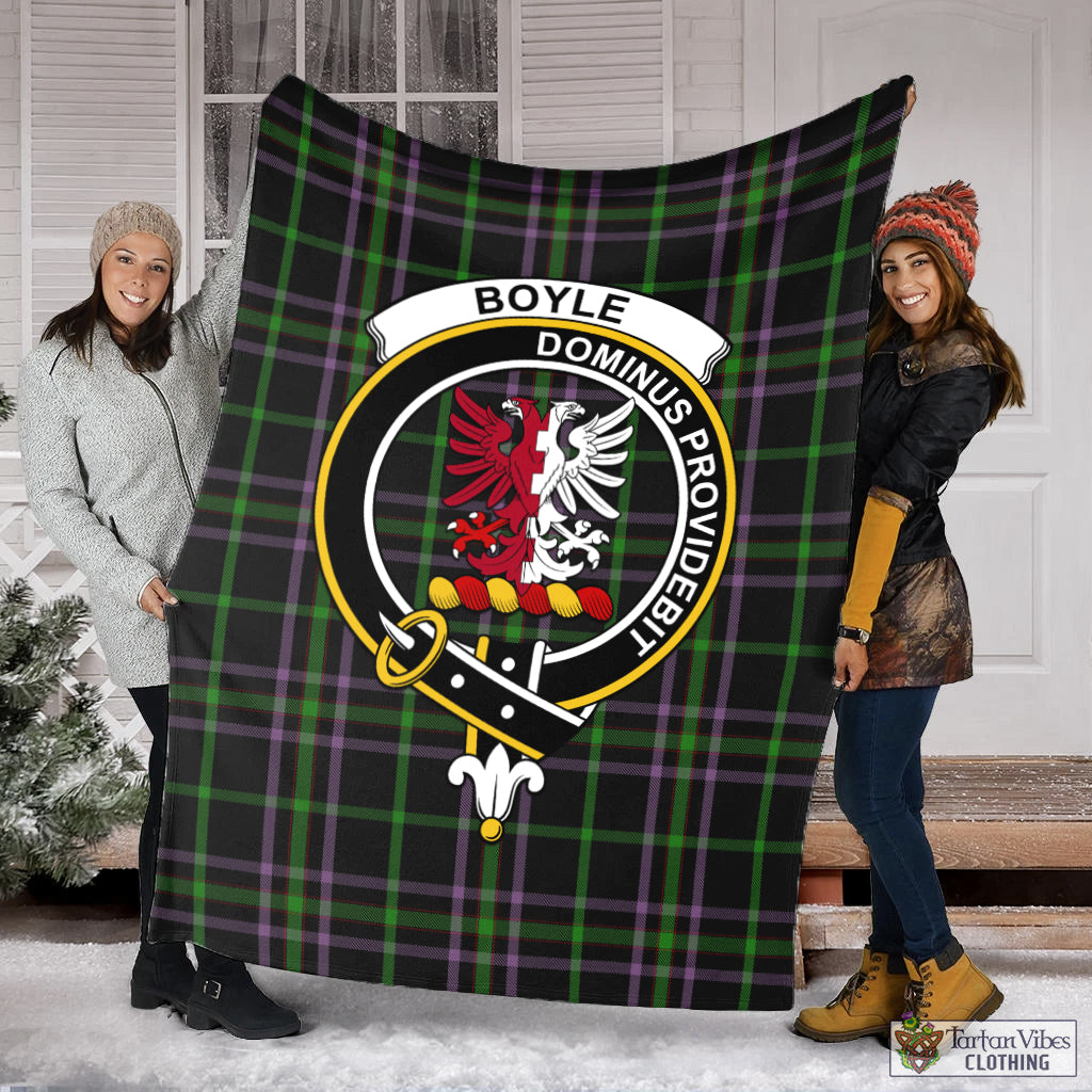 Boyle (Owen Boyle) Tartan Blanket with Family Crest X-Large 59 x 79 inches 150 x 200 cm - Tartan Vibes Clothing