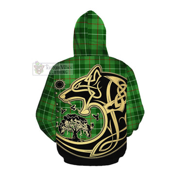 Boyle Tartan Cotton Hoodie with Family Crest Celtic Wolf Style Pullover Hoodie - Tartan Vibes Clothing