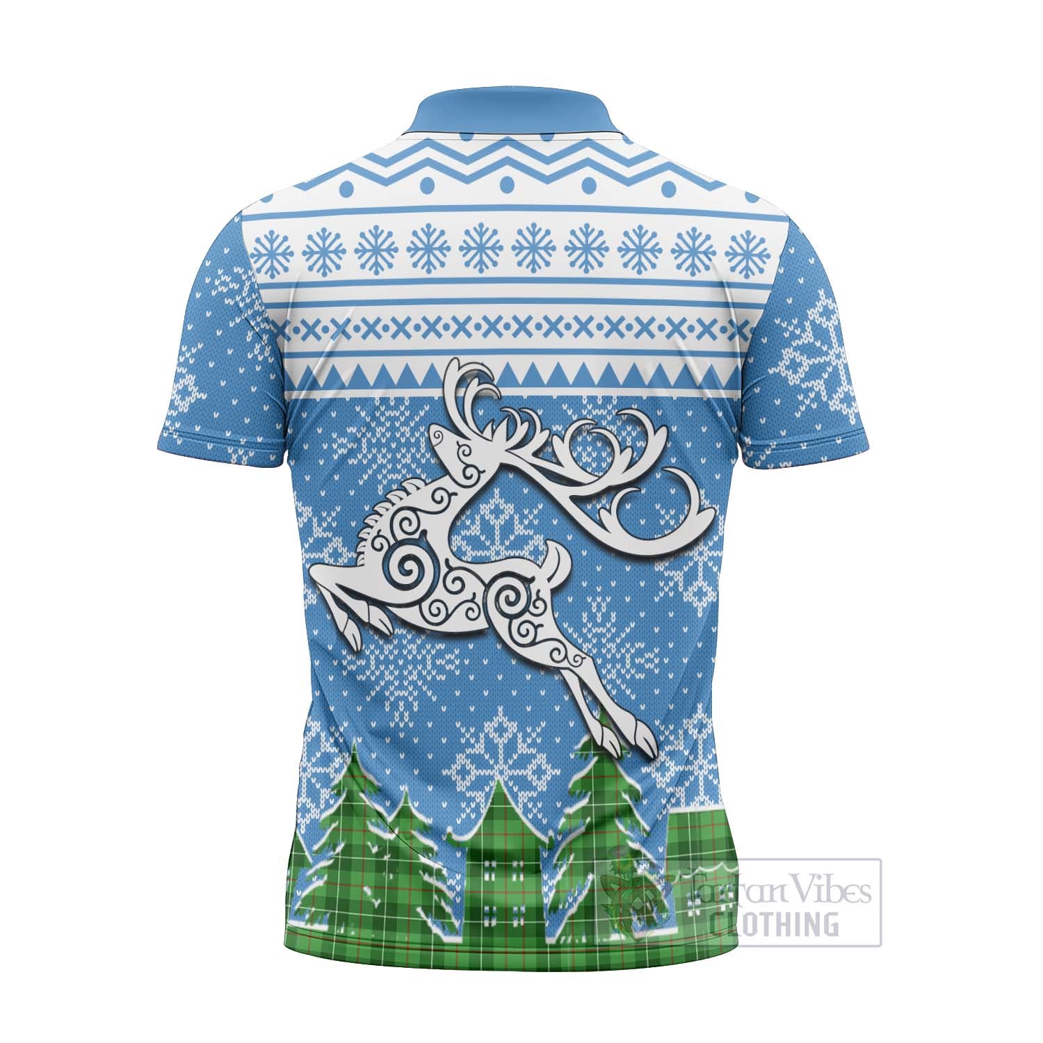 Boyle Clan Christmas Zipper Polo Shirt Celtic Reindeer Style - Tartan Vibes Clothing
