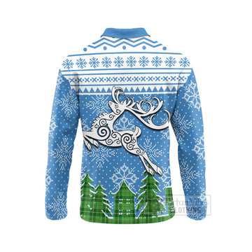 Boyle Clan Christmas Long Sleeve Polo Shirt Celtic Reindeer Style - Tartan Vibes Clothing