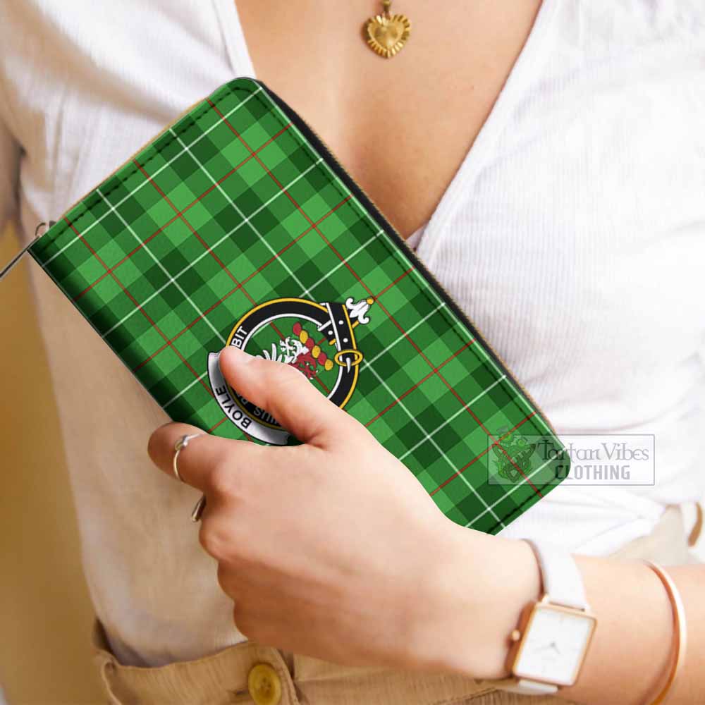 Boyle Tartan Women's Leather Wallet with Family Crest - Tartan Vibes Clothing
