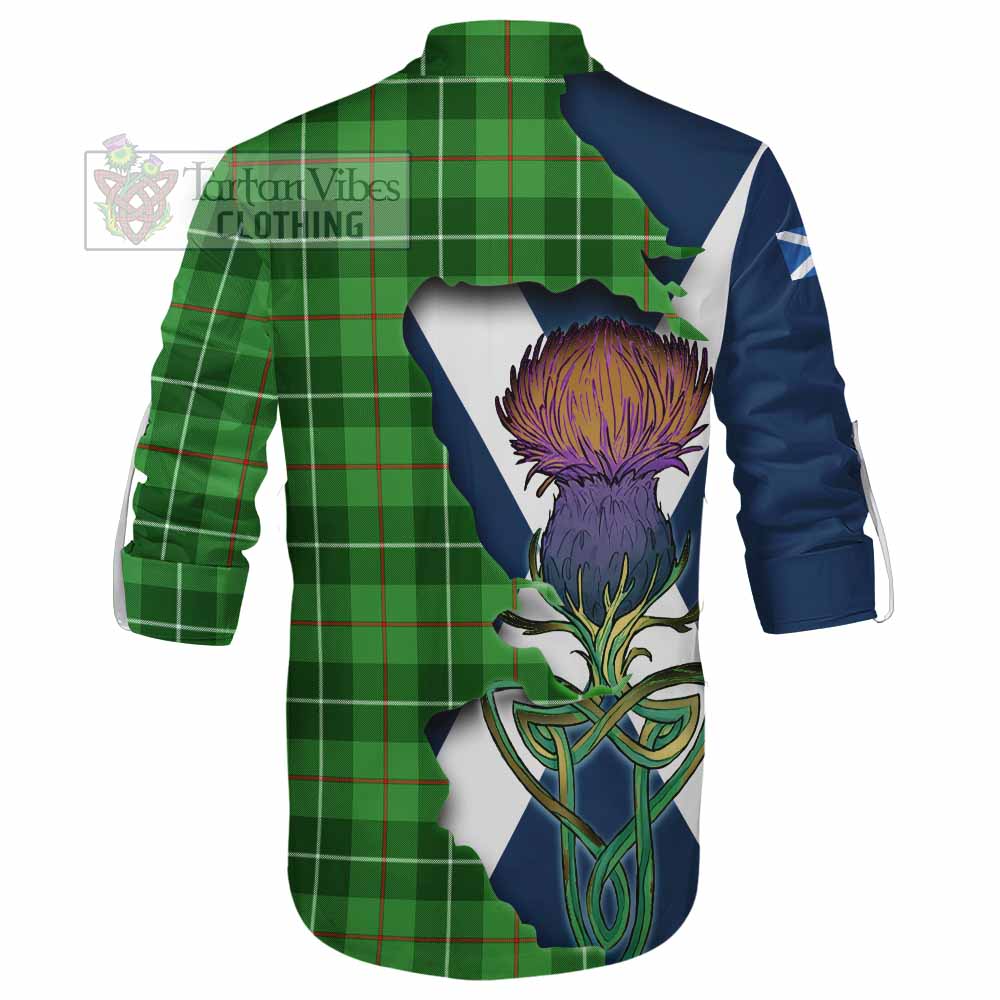 Tartan Vibes Clothing Boyle Tartan Family Crest Ghillie Kilt Shirt Scottish Thistle Celtic Inspired