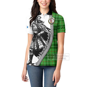 Boyle Tartan Clan Crest Women's Polo Shirt with Highlander Warrior Celtic Style - Tartan Vibes Clothing