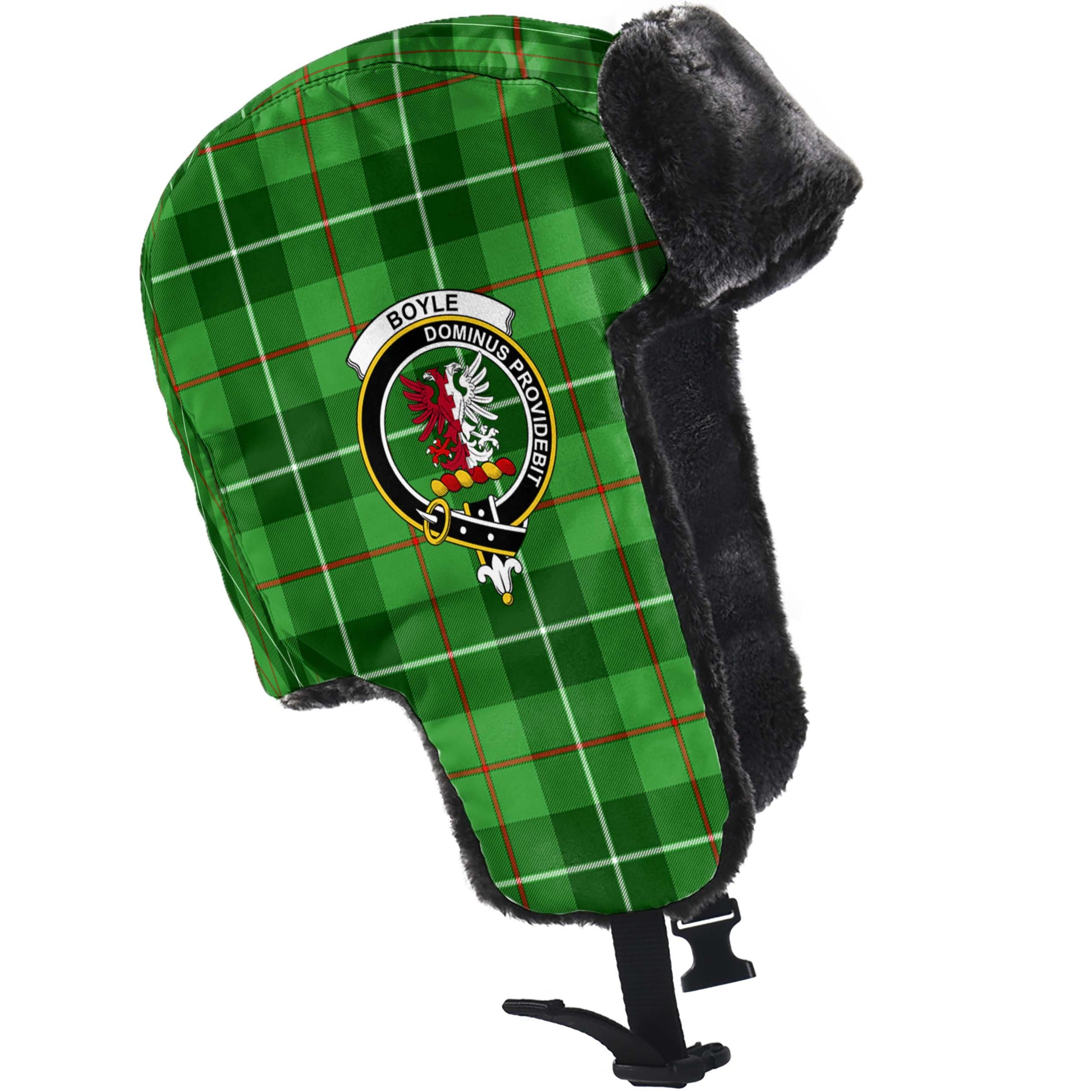 Boyle Tartan Winter Trapper Hat with Family Crest - Tartan Vibes Clothing