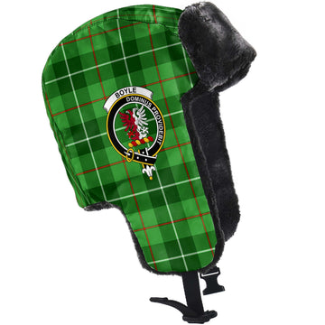 Boyle Tartan Winter Trapper Hat with Family Crest - Tartan Vibes Clothing