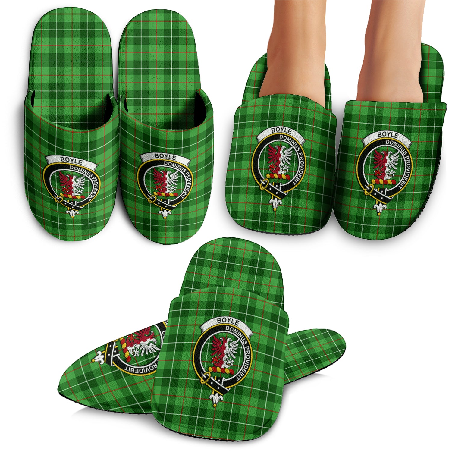Boyle Tartan Home Slippers with Family Crest - Tartan Vibes Clothing