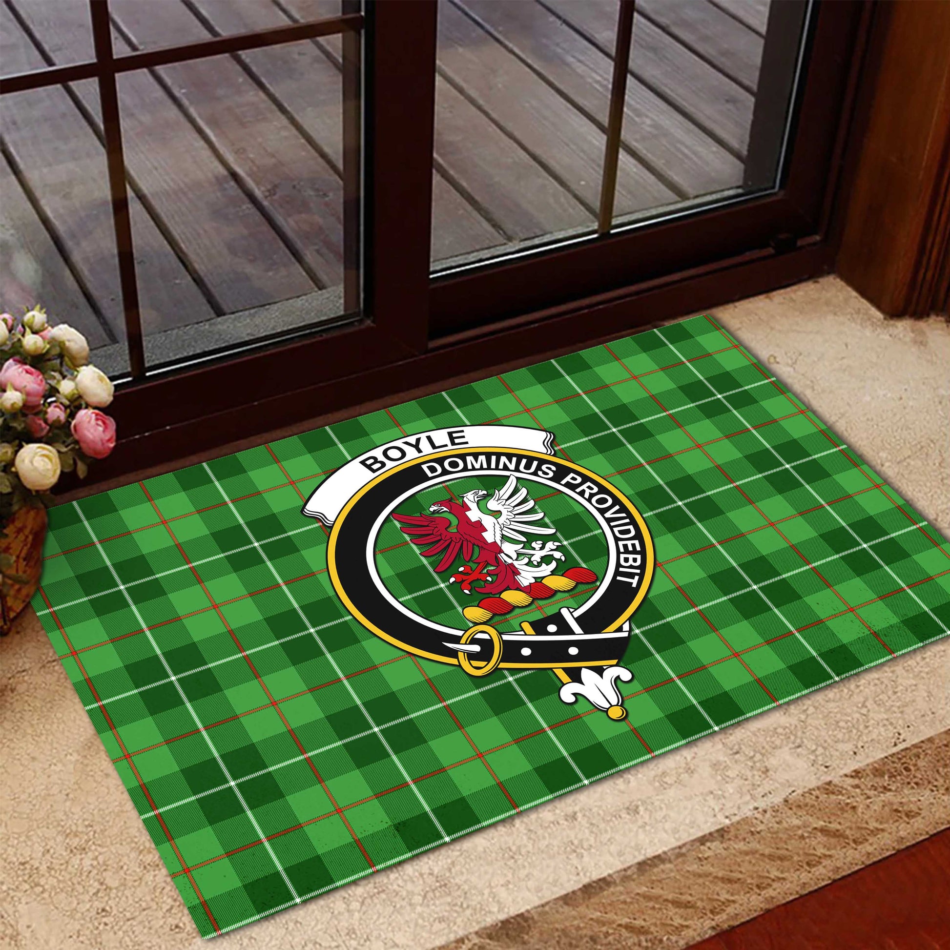 Boyle Tartan Rubber Doormat with Family Crest - Tartan Vibes Clothing