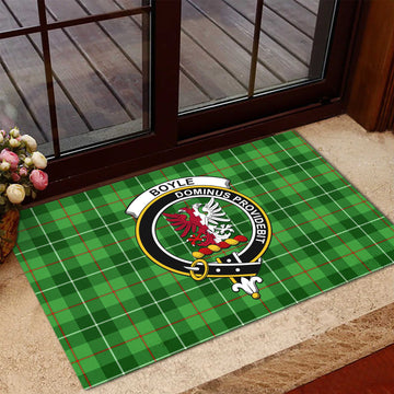 Boyle Tartan Rubber Doormat with Family Crest - Tartan Vibes Clothing