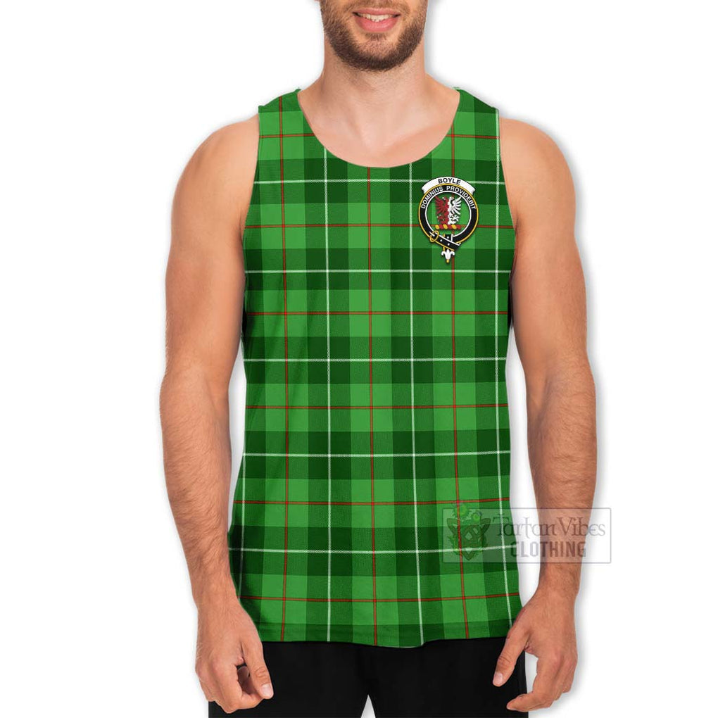 Boyle Tartan Men's Tank Top with Family Crest Celtic Skull Style - Tartan Vibes Clothing