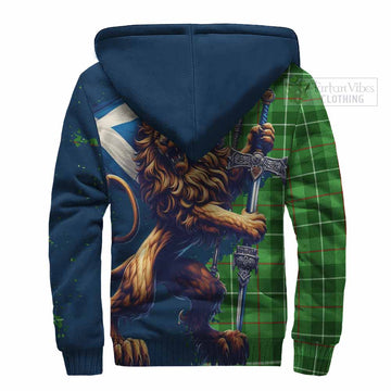 Boyle Tartan Family Crest Sherpa Hoodie with Scottish Majestic Lion - Tartan Vibes Clothing