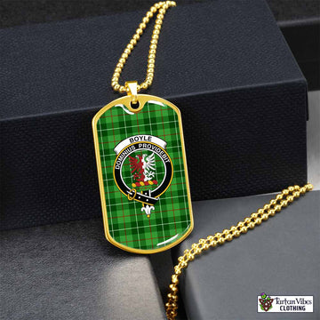 Boyle Tartan Dog Tag Necklace with Family Crest Gold No - Tartan Vibes Clothing