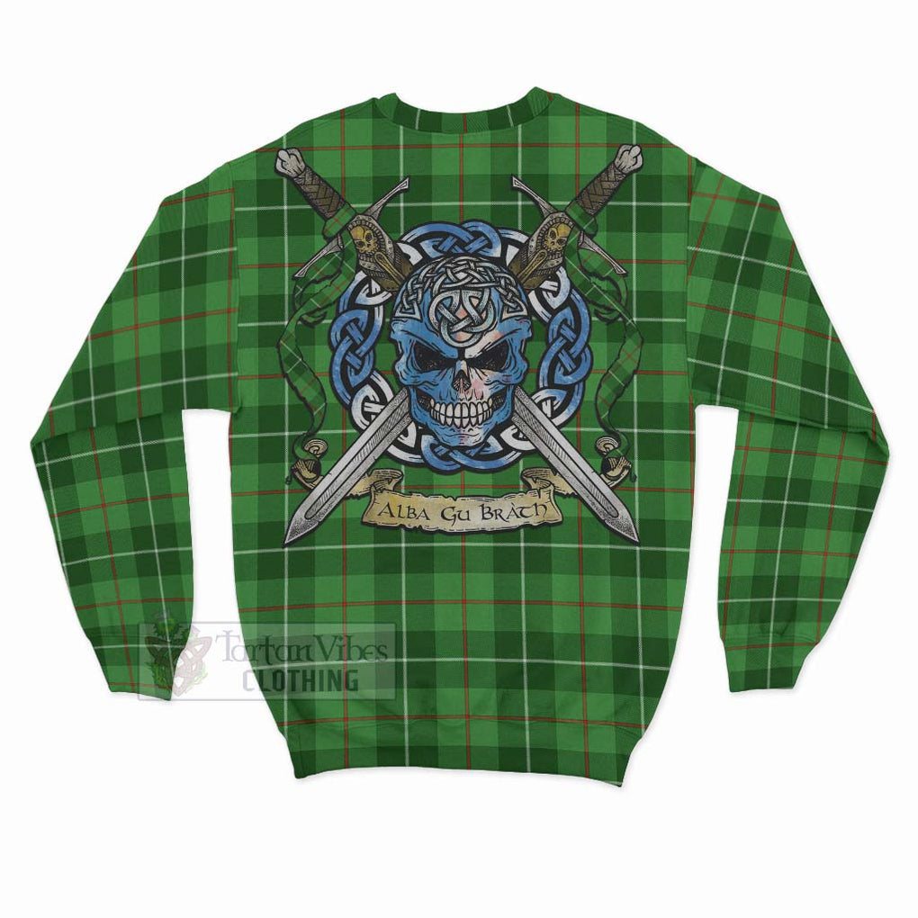 Boyle Tartan Sweatshirt with Family Crest Celtic Skull Style - Tartan Vibes Clothing