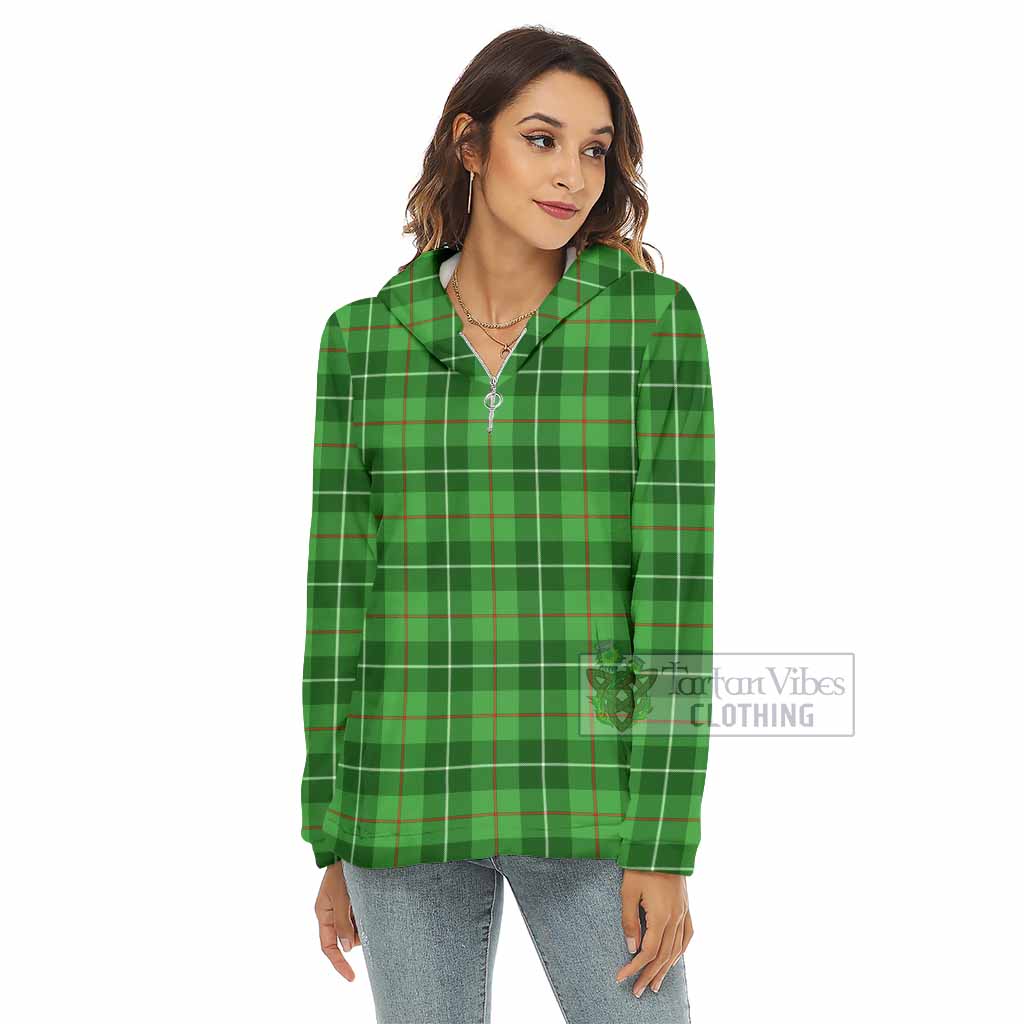 Boyle Tartan Women's Borg Fleece Hoodie with Half Zip - Tartan Vibes Clothing