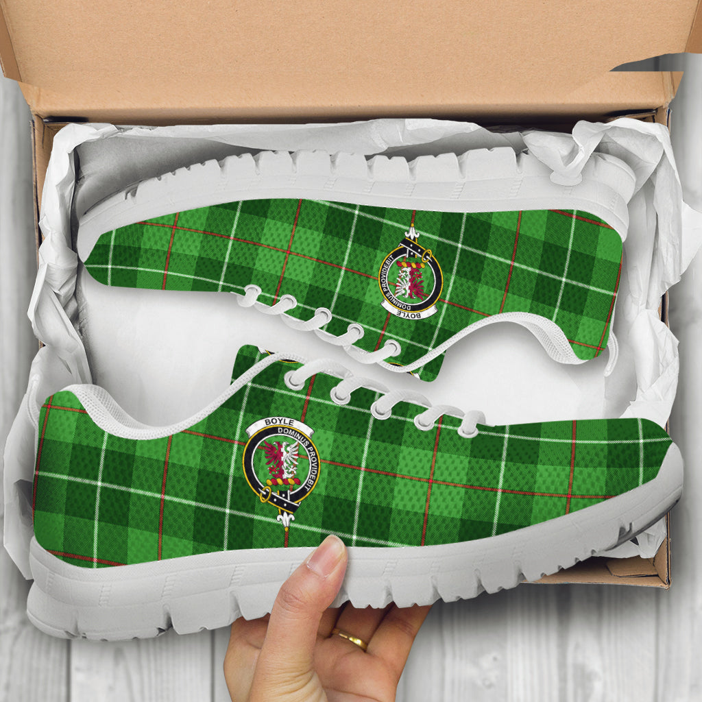Boyle Tartan Sneakers with Family Crest - Tartan Vibes Clothing