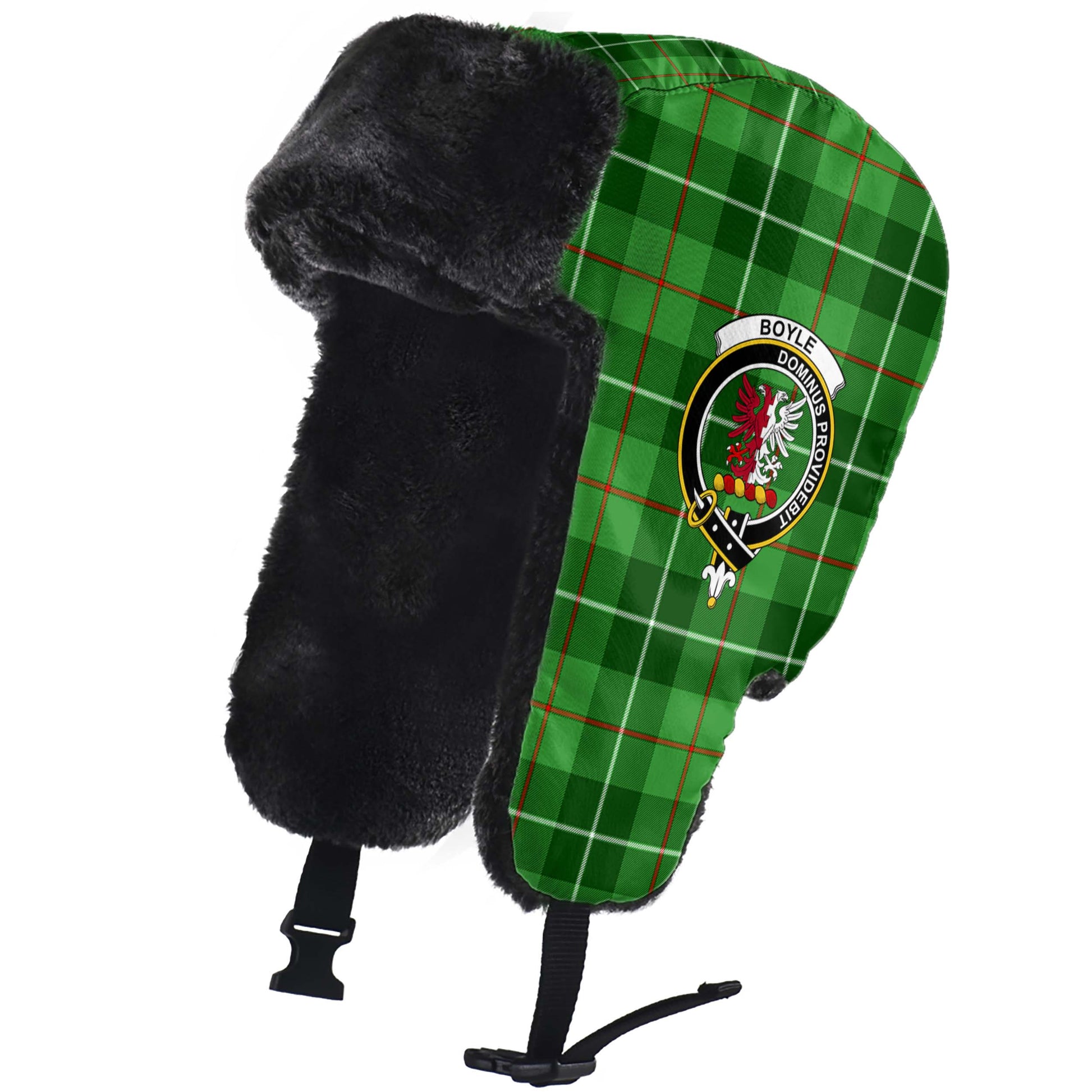Boyle Tartan Winter Trapper Hat with Family Crest - Tartan Vibes Clothing
