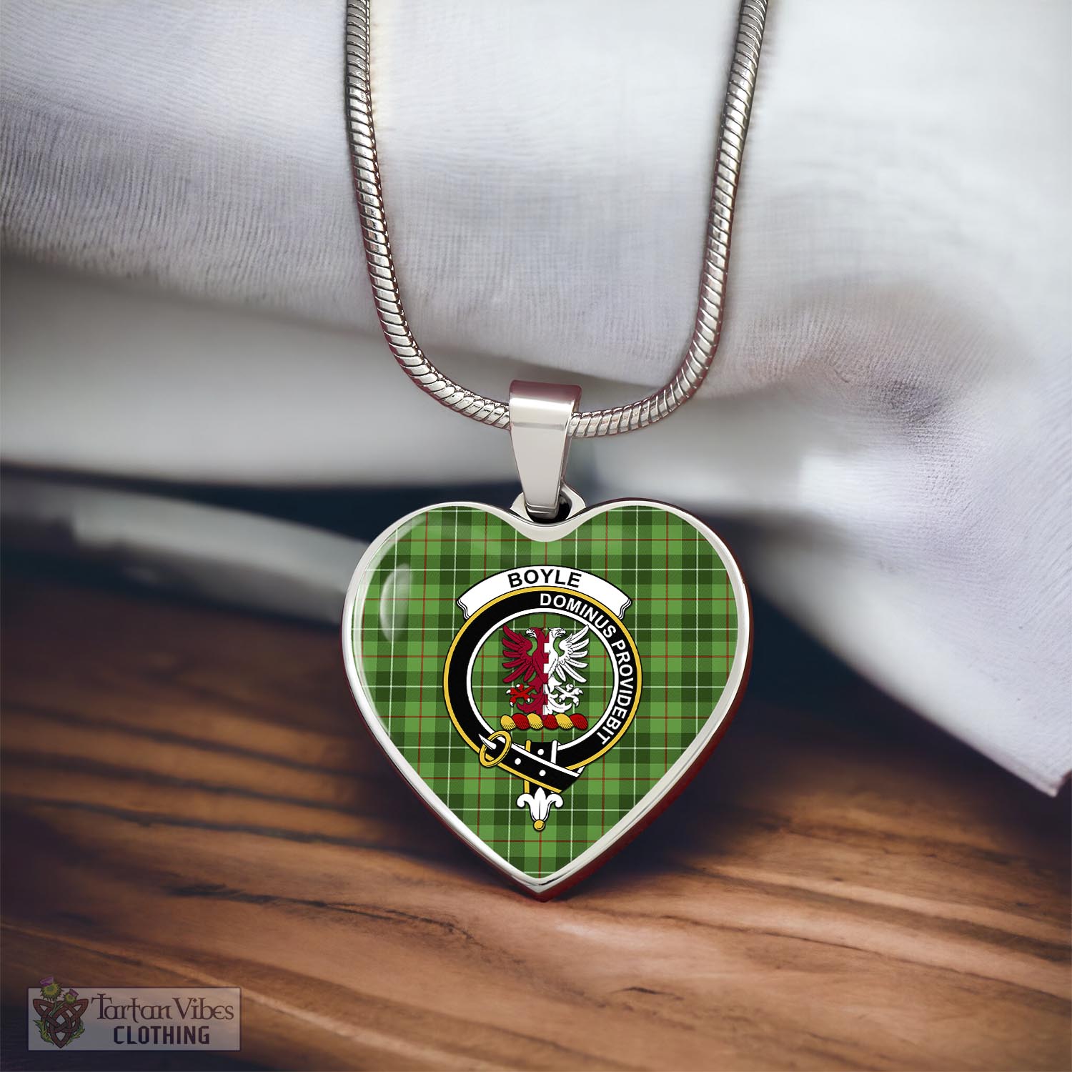 Boyle Tartan Heart Necklace with Family Crest - Tartan Vibes Clothing