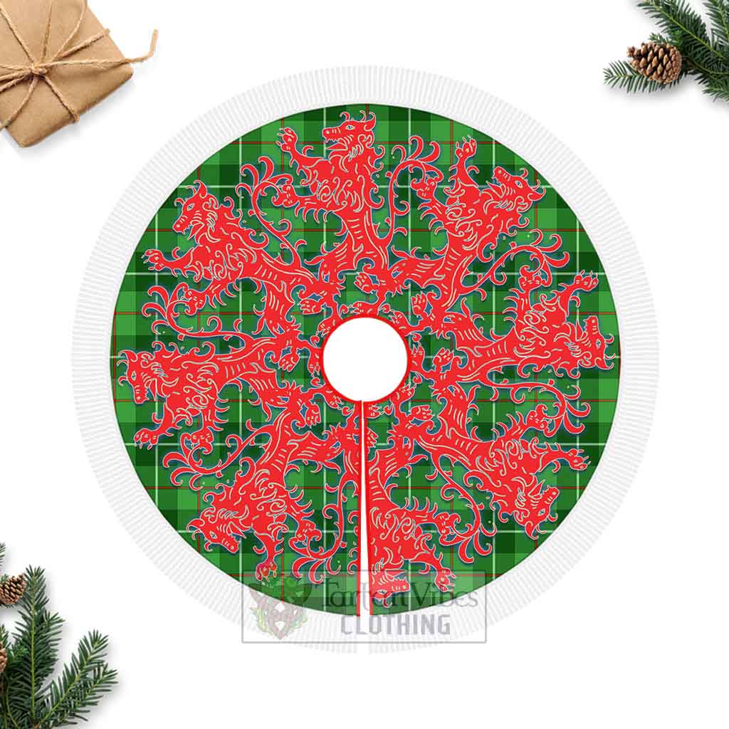 Boyle Tartan Christmas Tree Skirt Lion Rampant Style Fringed Tree Skirts - Tartan Vibes Clothing