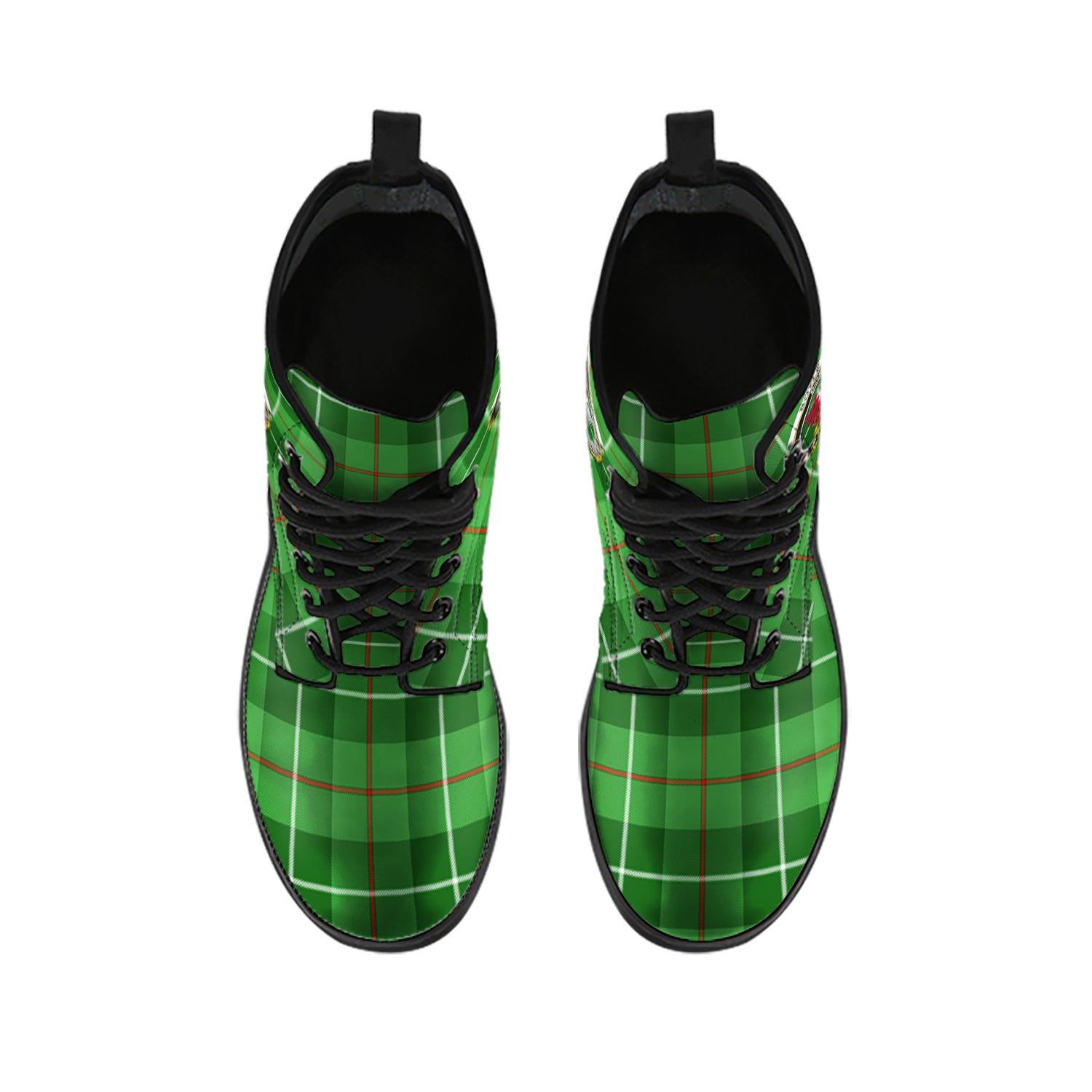 Boyle Tartan Leather Boots with Family Crest - Tartanvibesclothing