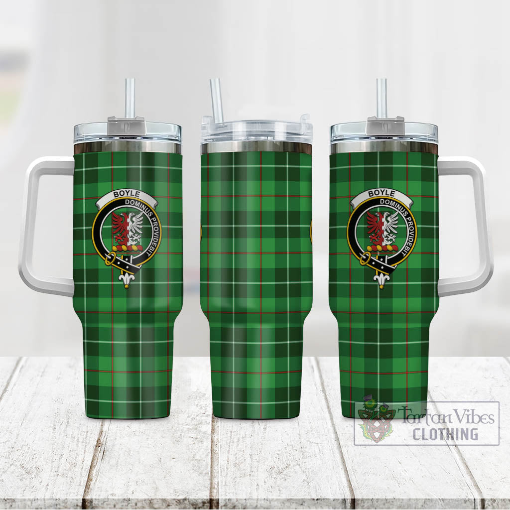 Tartan Vibes Clothing Boyle Tartan and Family Crest Tumbler with Handle