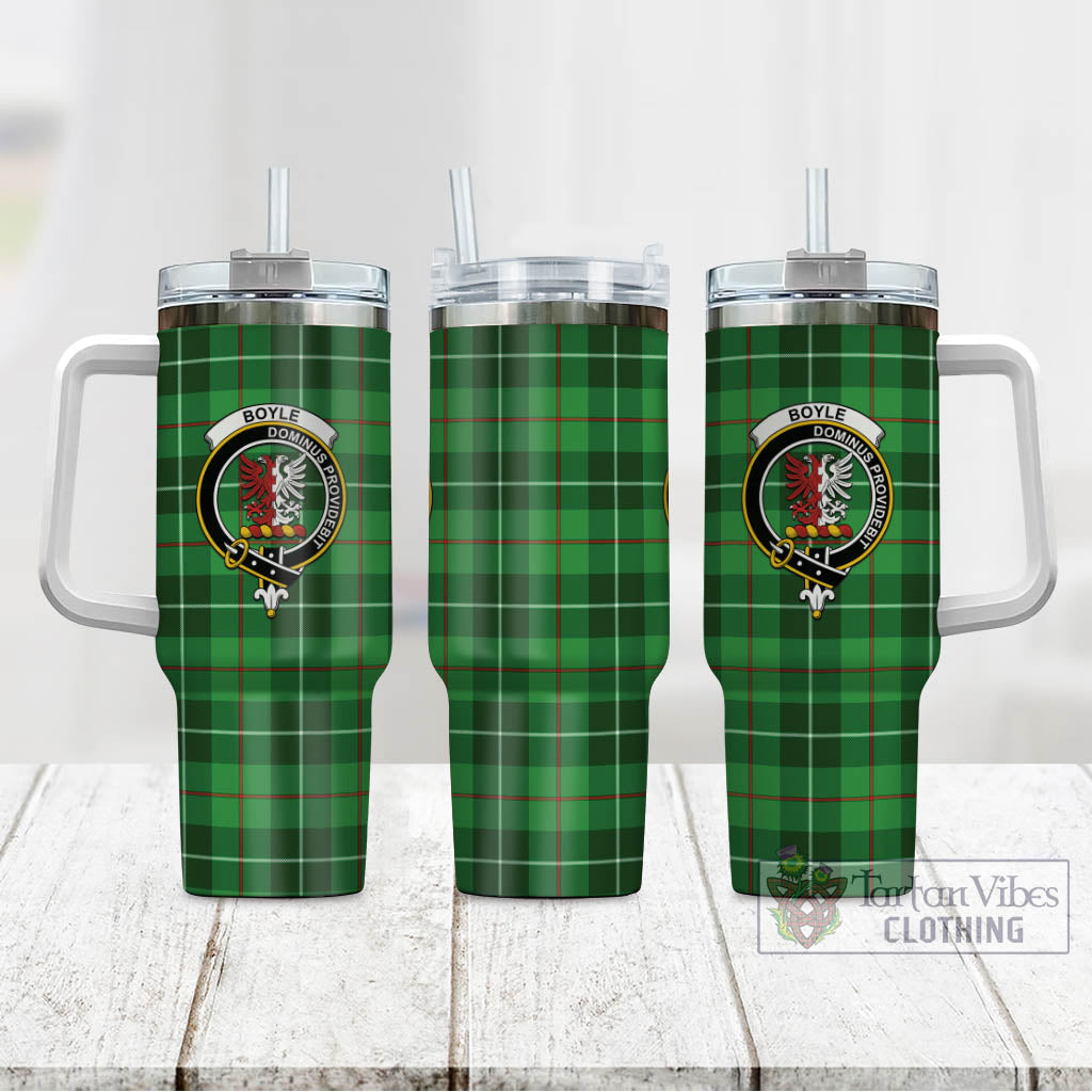 Boyle Tartan Tumbler with Handle with Family Crest - Tartan Vibes Clothing