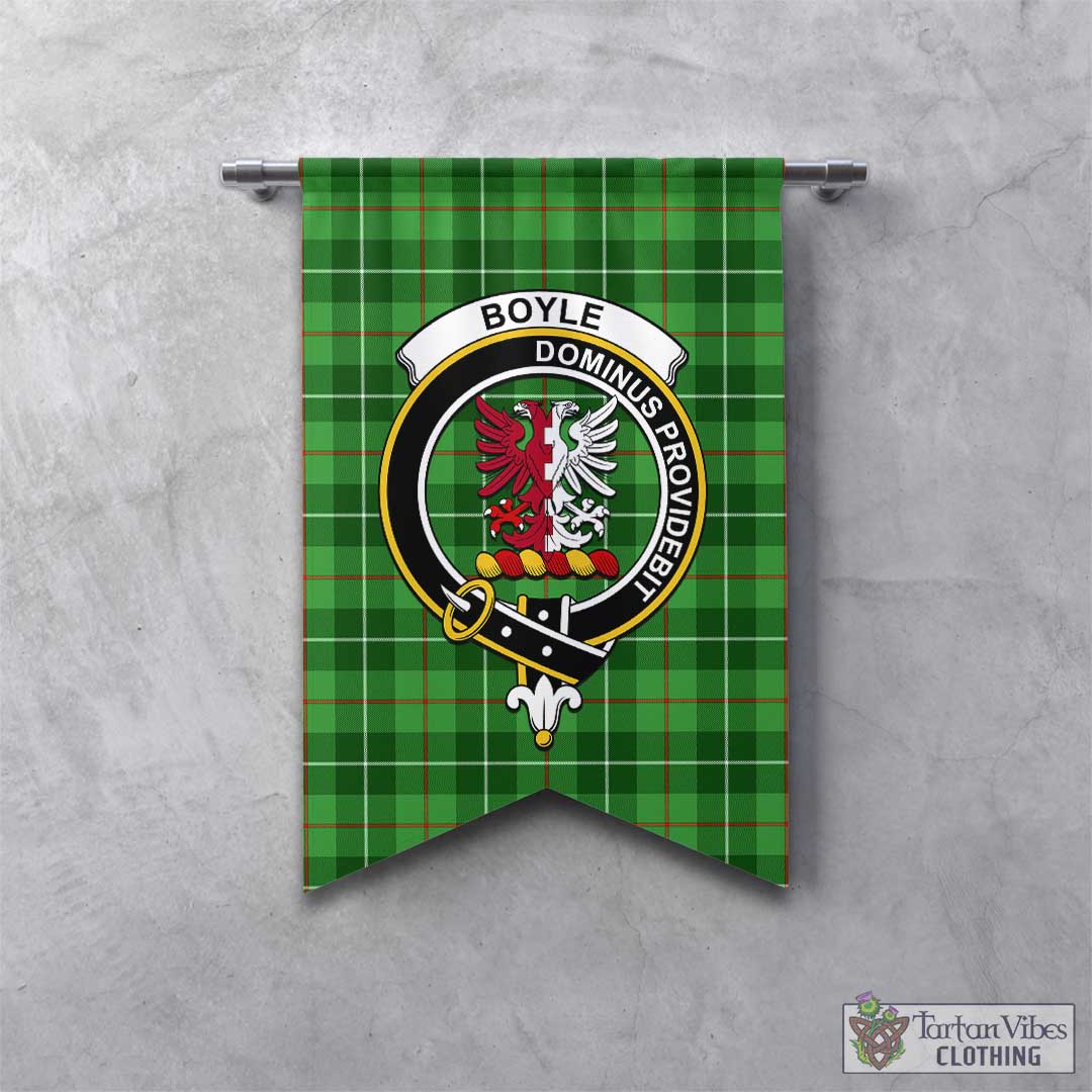 Boyle Tartan Gonfalon, Tartan Banner with Family Crest - Tartan Vibes Clothing