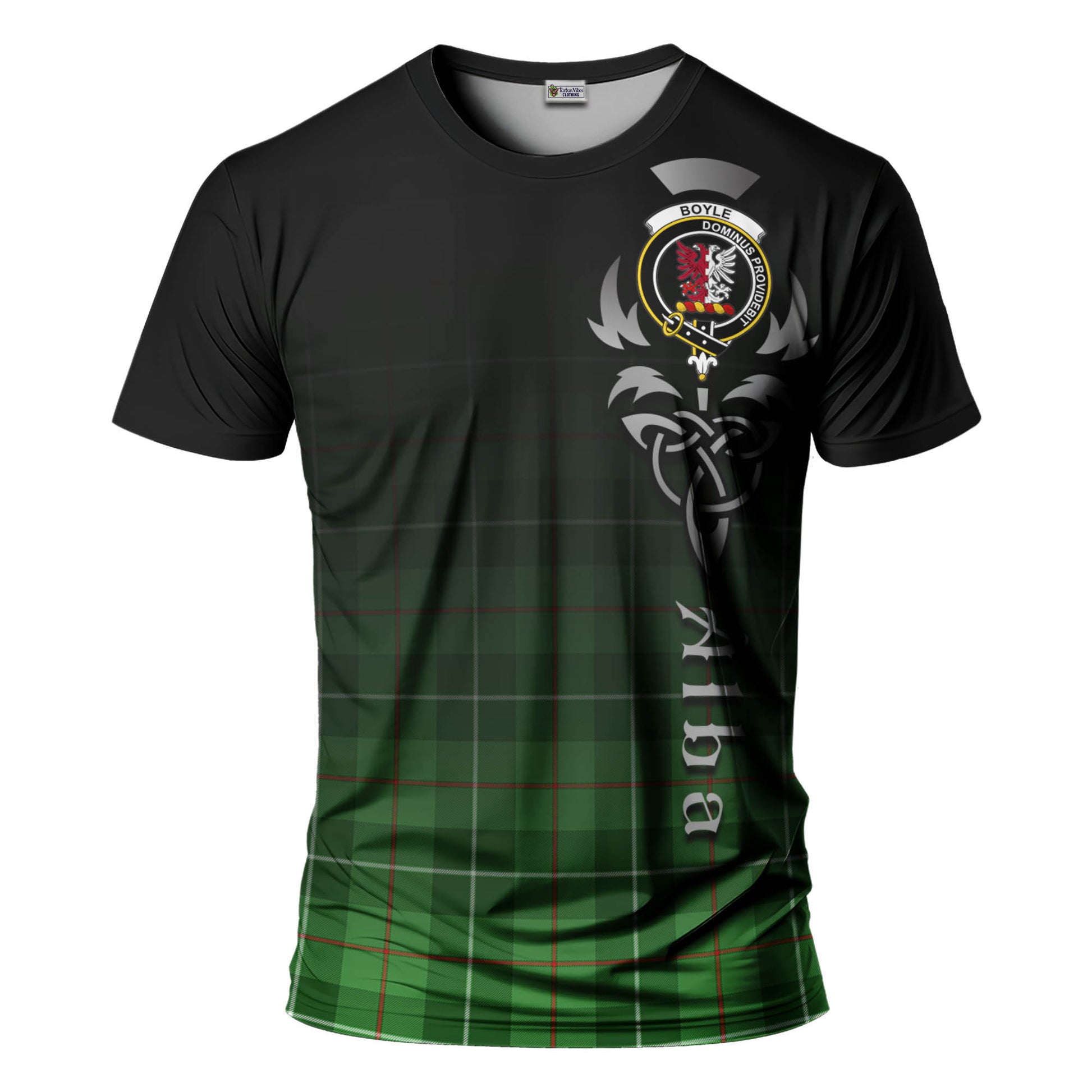 Tartan Vibes Clothing Boyle Tartan T-Shirt Featuring Alba Gu Brath Family Crest Celtic Inspired