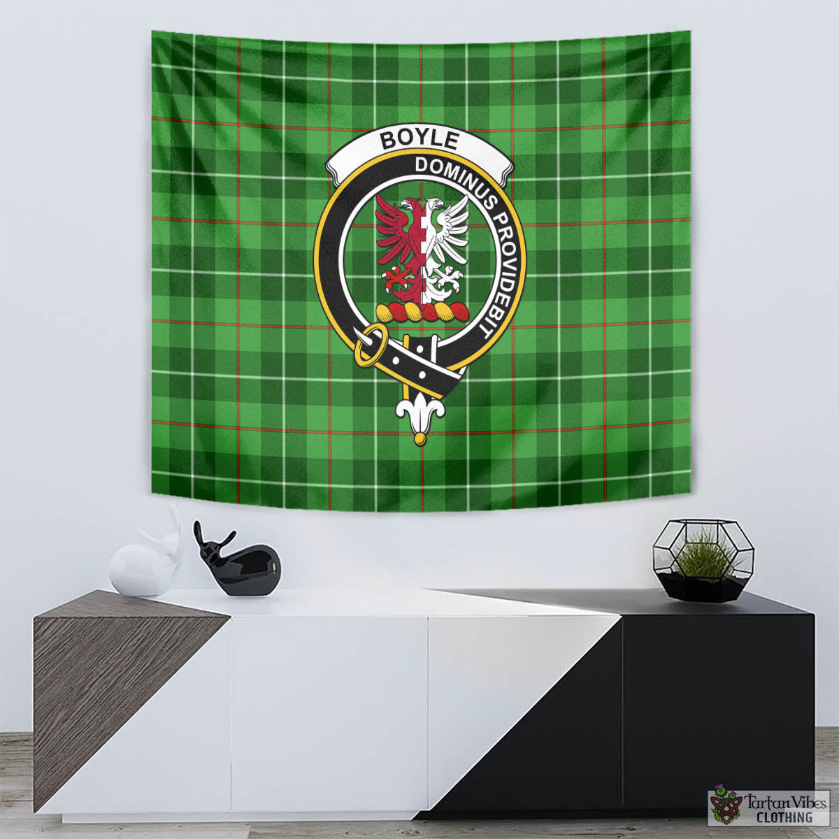 Boyle Tartan Tapestry Wall Hanging and Home Decor for Room with Family Crest - Tartan Vibes Clothing