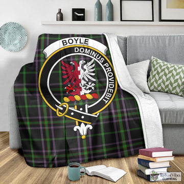 Boyle (Owen Boyle) Tartan Blanket with Family Crest