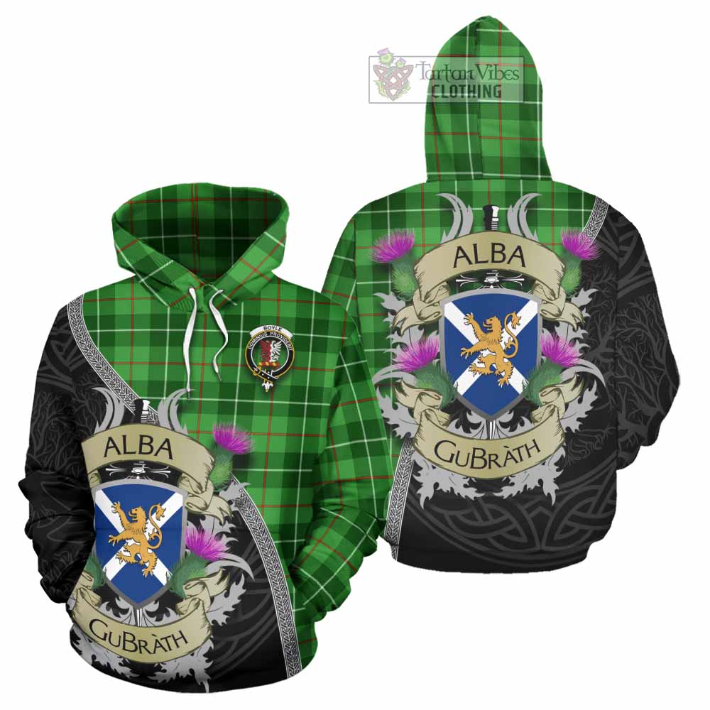 Boyle Tartan Family Crest Hoodie Lion Rampant Royal Thistle Shield Celtic Inspired - Tartan Vibes Clothing