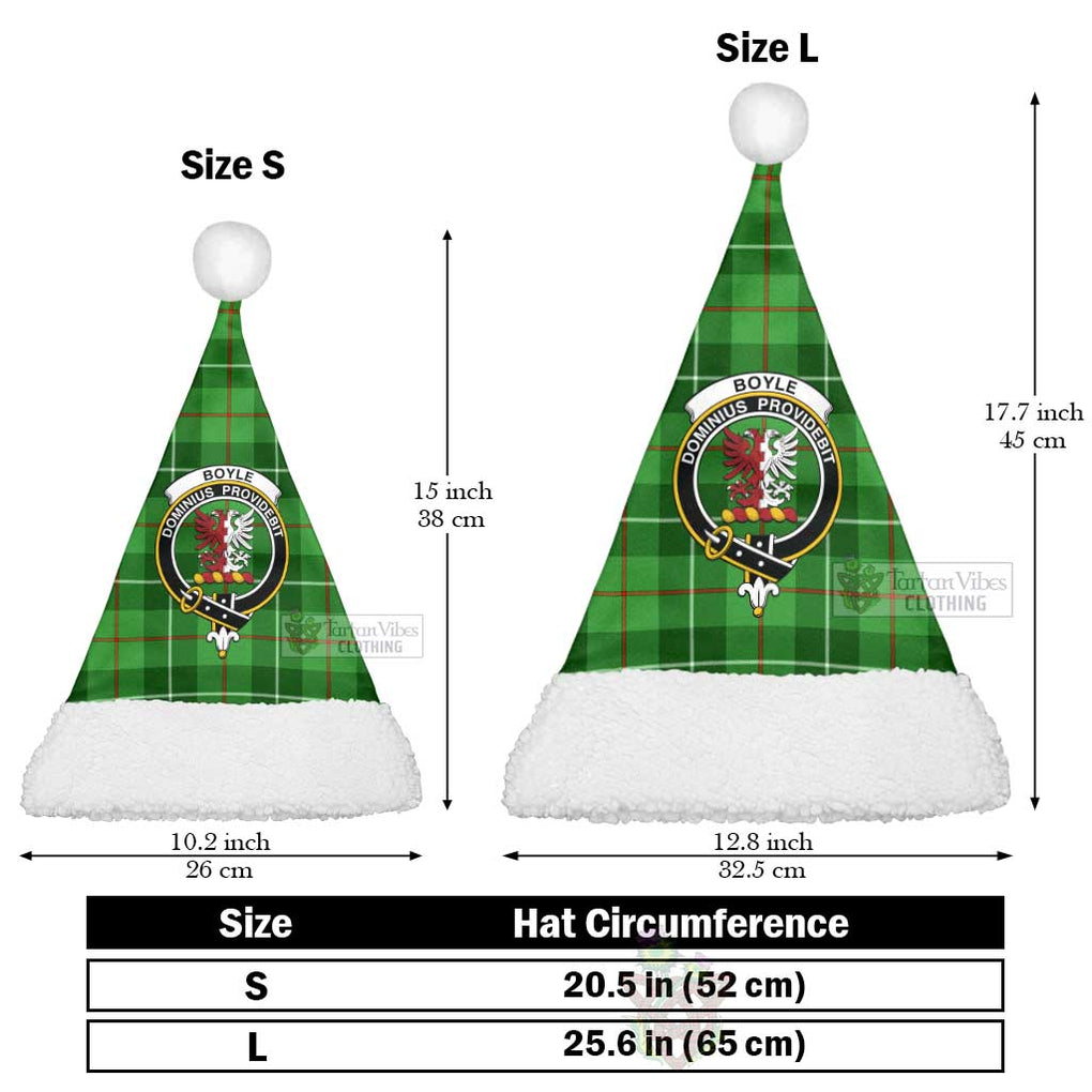 Boyle Tartan Christmas Santa Hats with Family Crest Christmas Hat L 25.6in (65cm) - Tartan Vibes Clothing