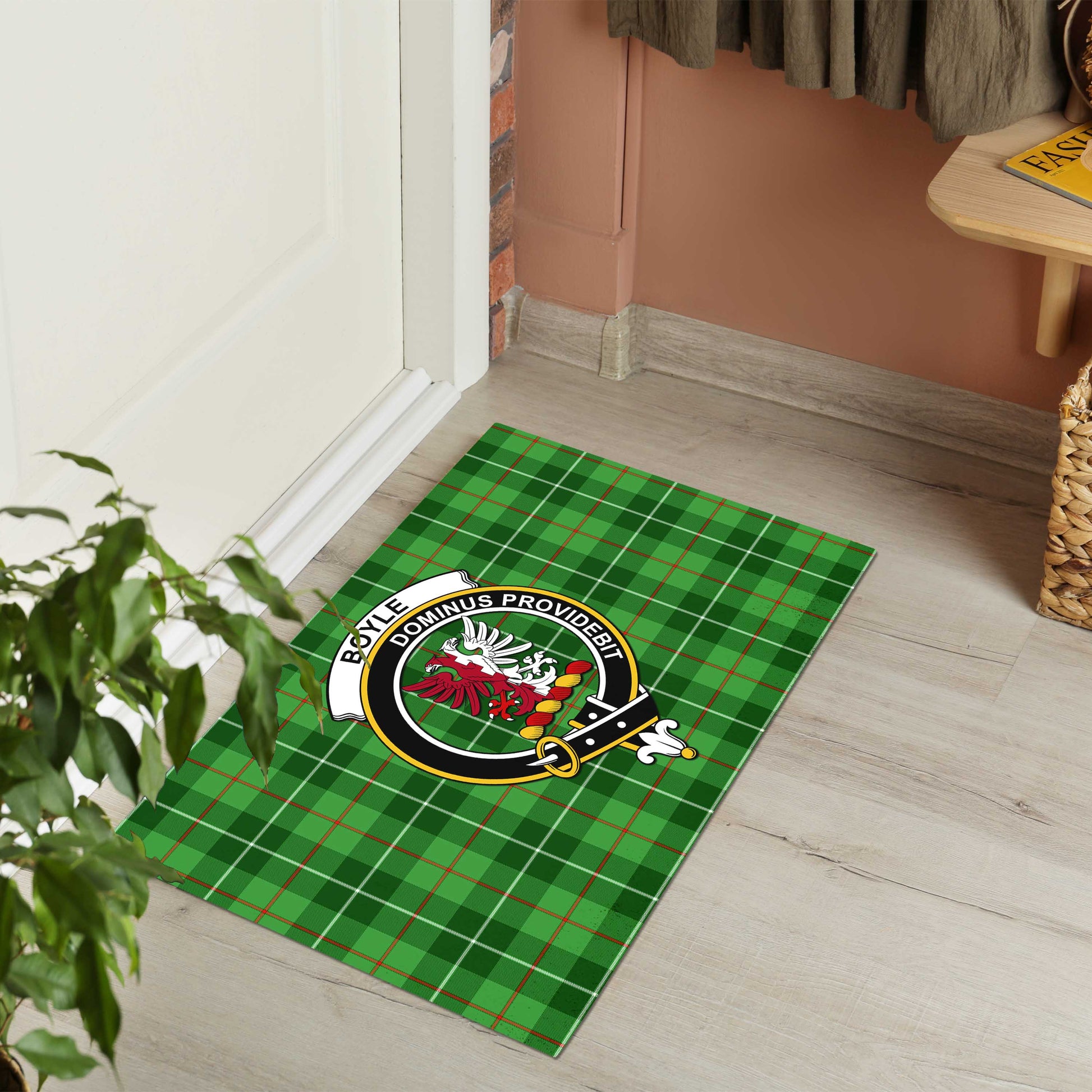 Boyle Tartan Rubber Doormat with Family Crest - Tartan Vibes Clothing